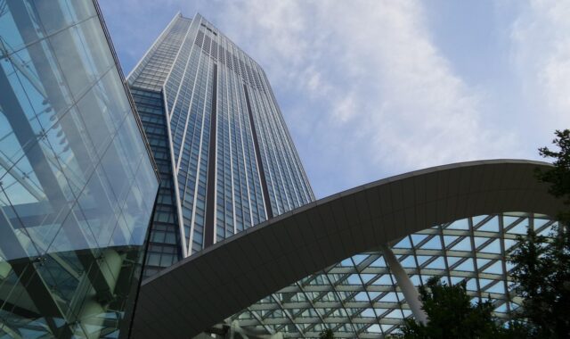 tokyo, building, architecture, blue, sky, blue sky, mori, nature, tower