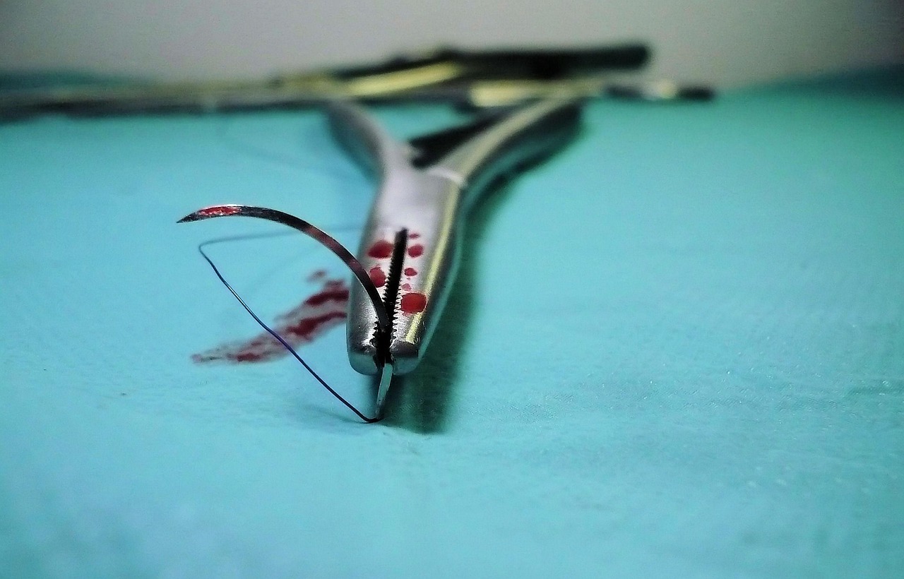 surgery, tools, vice, needle holder, needle, operation, procedure, the doctor, patient, medical, hospital, steel